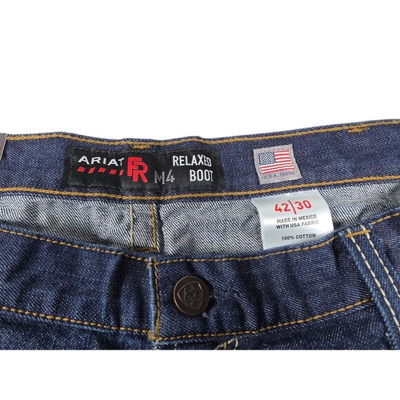 Ariat FR Jeans NWT Men's 42x30 M4 Relaxed Basic Boot Cut Western Denim Cowboy - Picture 3 of 7